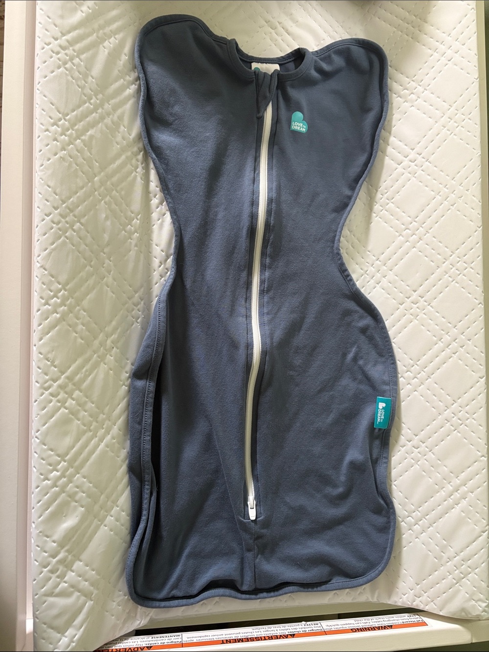 Love to Dream Size Small Navy Zip Front Swaddle